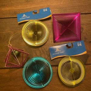 Bundle of 5 Colorful Christmas Ornaments NWT NWOT